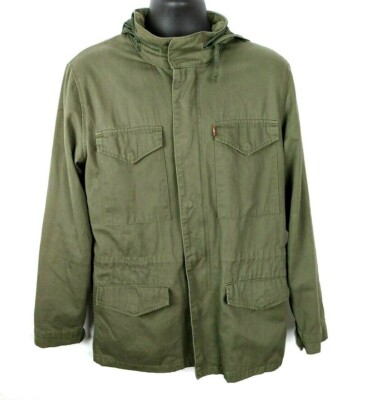 Levi's Men's Size M Tab Olive Green Full Zip Pocket Military