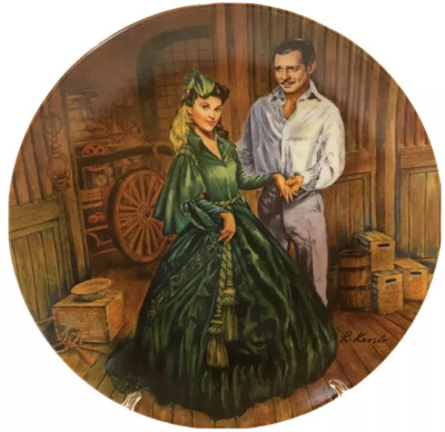 Vintage Collector Plate Knowles Scarlett s Green Dress 1984 Gone With The Wind