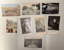 Antique LOT OF 8 Miscellaneous Postcards From France UNPOSTED FREE SHIPPING 
