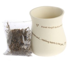 Set of 4 Sweet Spirit Flower Angel 5-1/4" Vases with Moss