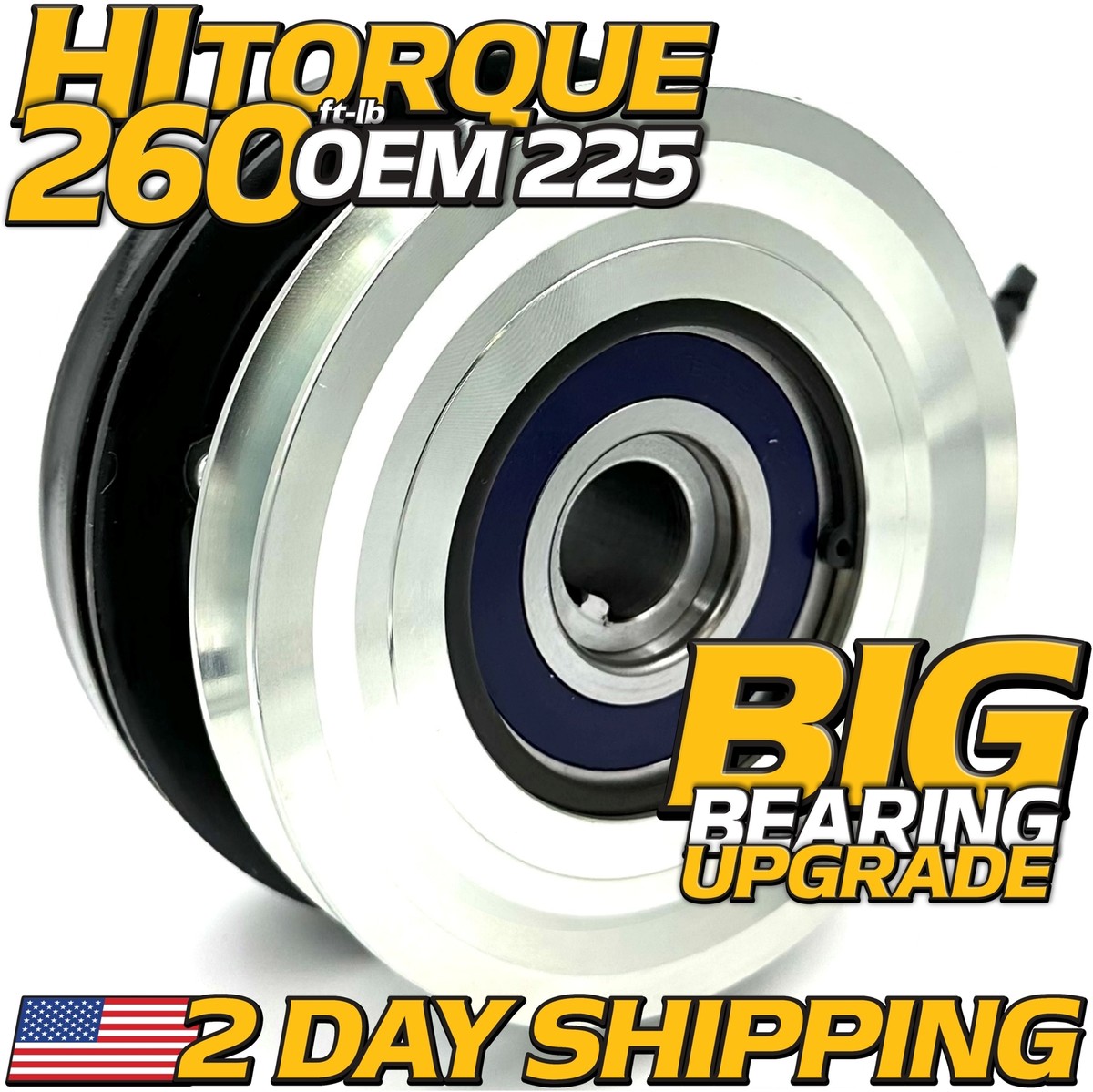 HiTorq 260ftlb (OEM 225) BIGBearing PTO Clutch for John Deere