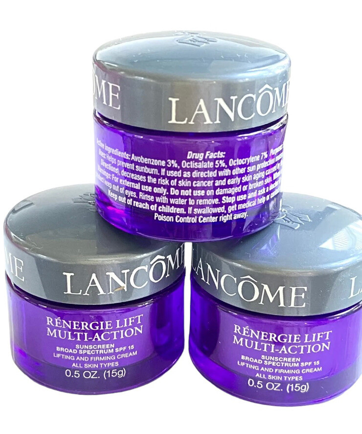 3X Lancome Renergie Lift Multi-Action SPF15 Day Cream 0.5 oz