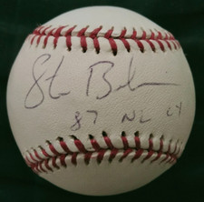 STEVE BEDROCK BEDROSIAN signed OMLB BALL 87 NL CY inscription MLB & TRI-STAR COA