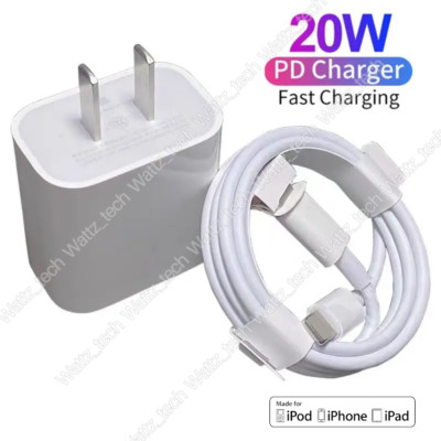 20W USB C Super Fast Charger Adapter Type C PD Cable For i Phone 14 13 12 11 Pro