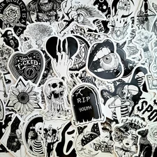 50pcs Gothic  Horror Sticker Pack For Laptop,Water Bottle