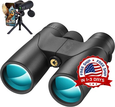 Binoculares compactos HD para observación de aves con adaptador para teléfono US