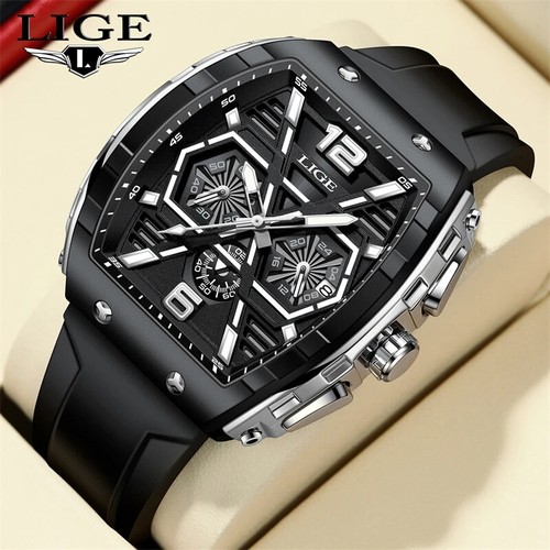 LIGE Modeuhr Herren Wasserdicht Quarz Armbanduhr Männlich Leuchtuhr Datum - Bild 19 von 32