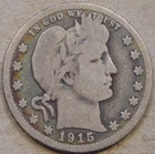 1915 Barber Quarter 25c as Pictured