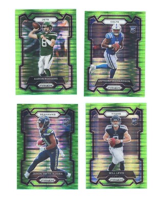 2023 Panini Prizm Football NEON GREEN PULSAR PRIZMs (BUY 3 GET 1 FREE) YOU PICK