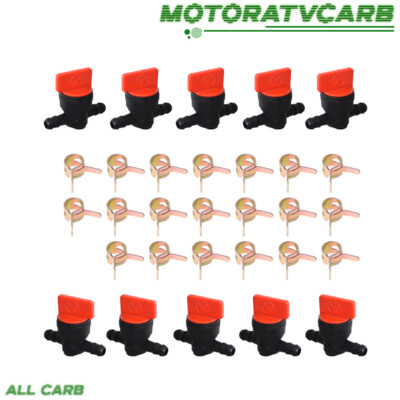ALL-CARB 10 x 1/4'' In-Line Straight Fuel Gas Shut-Off / Cut-Off Valves Petcock