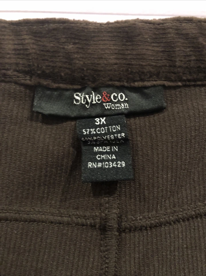 Style & Co Elastic Waist Mid Rise Leggings Brown Plus Size 3X - Image 3 of 3