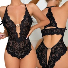 Sexy Nightwear Sleepwear Lingerie Babydoll Lace Underwear Strap Tops Bodysuit