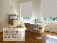 Bathroom Roller Blind - Made To Measure - Waterproof - Blackout - Fire Retardant