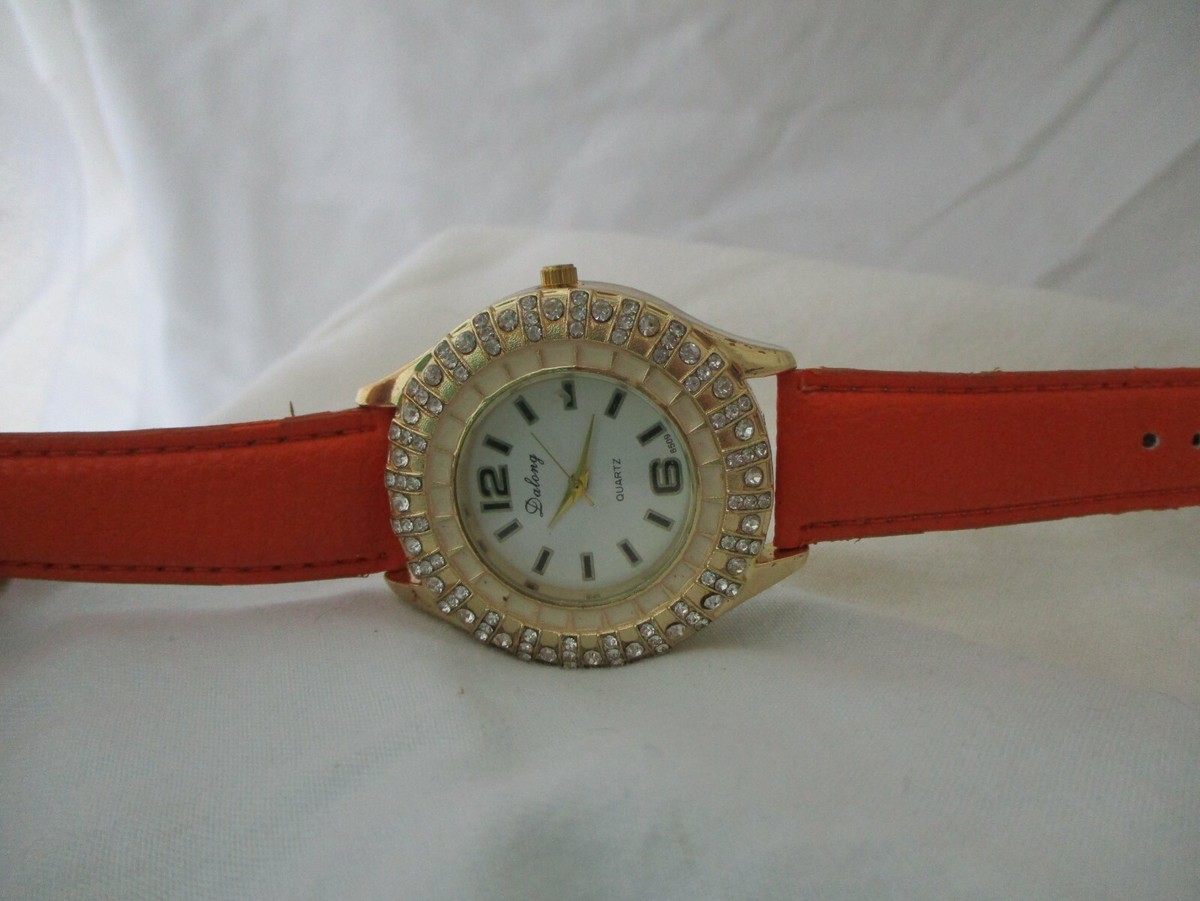 Danlong STYLISH Orange & Gold Toned Wristwatch w/ Adjustable  display picture 1