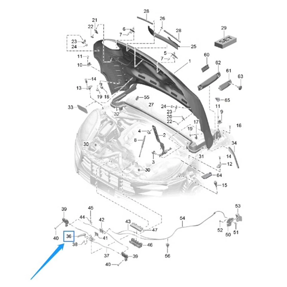 Auto Black Hood Latch Release Lever Handle Switch for Porsche Macan 2014-2020 — 第 3/4 张图片