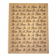 Lrg Stamp A ROSE IS A ROSE Background Script Words Romance Love Bridal