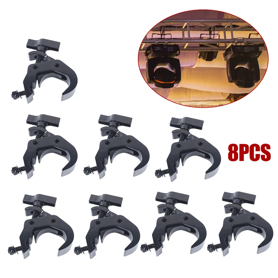 8pcs 330lbs Heavy Duty Stage Lighting Clamps DJ Light Truss Clamp Set Black - Image 4 of 4