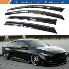 For 2018-22 Honda Accord JDM 3D Wavy Mugen Style Window Visors Rain Guards Vent