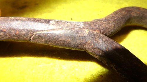 Hand Forged Antique Blacksmith Meat Hook, 1/2" diameter steel hook, 7 1/2" long - Picture 6 of 7