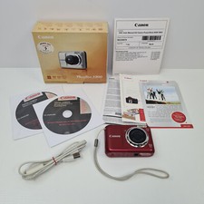 Canon Powershot A800 10MP Digital Camera Red Fully Working