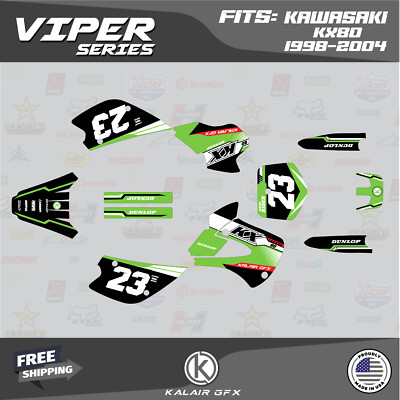 Graphics Kit for KAWASAKI KX 80 (1998-2004) Viper Series - Green