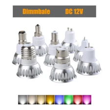 Silver Dimmable Light LED COB Spot Bulbs 5W GU10 GU5.3 E27 E14 MR16 Lamps 12V