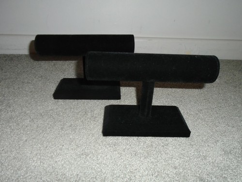 2 Black Velvet Bracelet Jewelry Holders 