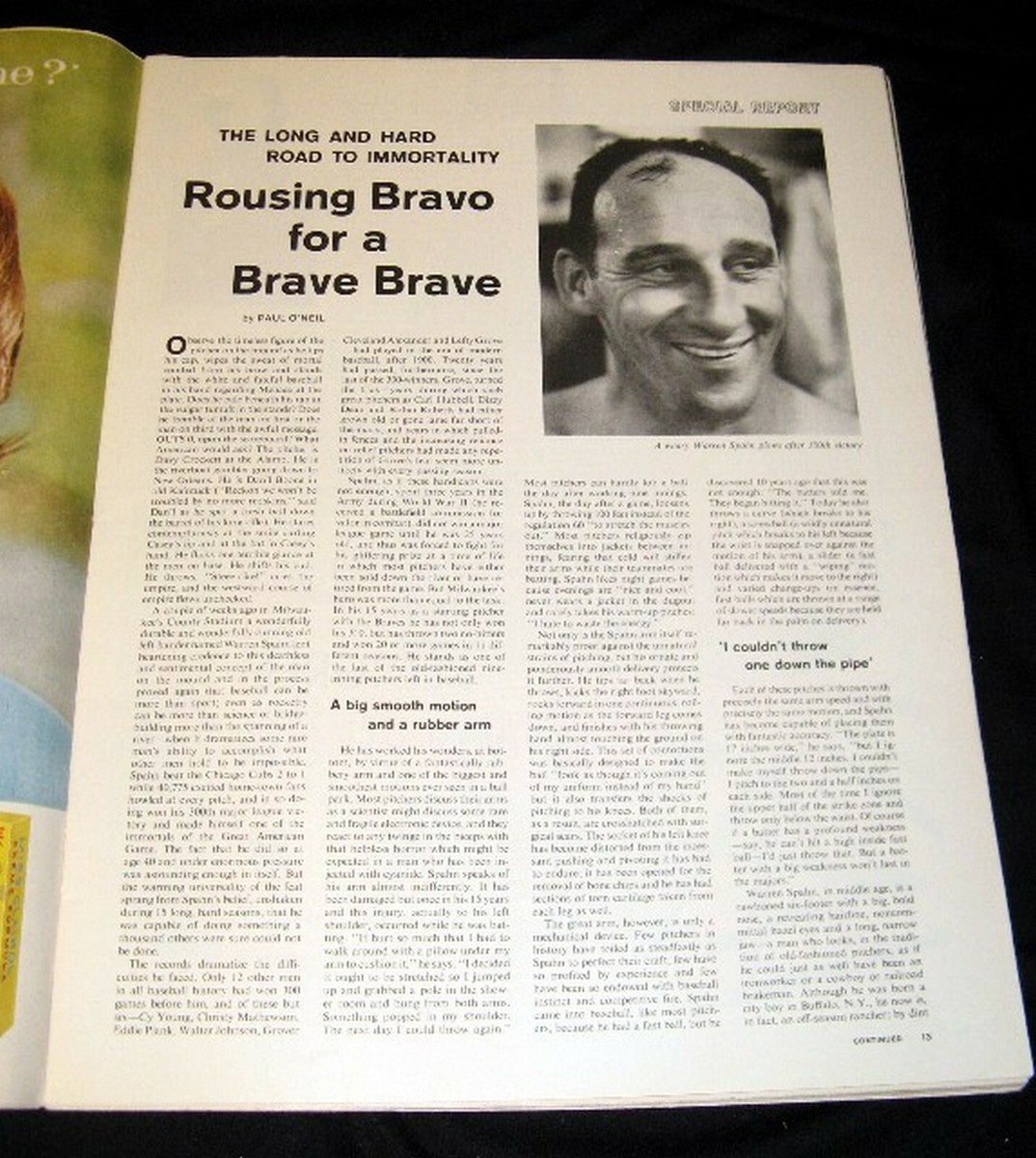 MILWAUKEE BRAVES 1961 WARREN SPAHN 300th WIN TRIBUTE FEATURE ROAD 