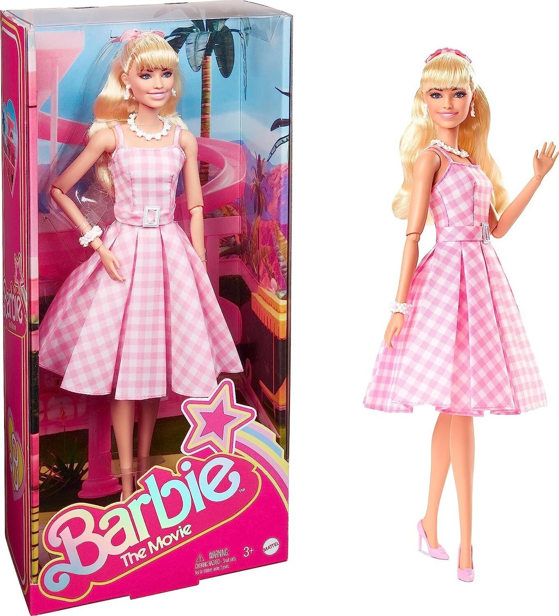 barbie movie doll in pink gingham dress Barbie The Movie Barbie Doll, Pink Gingham Dress
