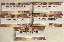 15 pc 5-3 Packs Shower Fizzers Coconut Scented-Uplifting Bath Bomb New