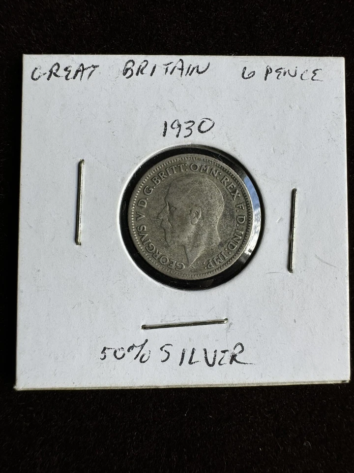 1930 Great Britain 6 pence 50% Silver - Image 3 of 4