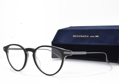 MASUNAGA Eyeglasses Shiny Black Titanium PANTO Frame APUS #19 48-20-145