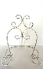 Metal folding Plate Holder Stand Tripod Book Art Display Easel 12x9” White