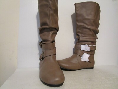 Wild Diva Womens Kalisa-94P Casual Pull On Mid Calf Boots Taupe Sizes 5 - 9