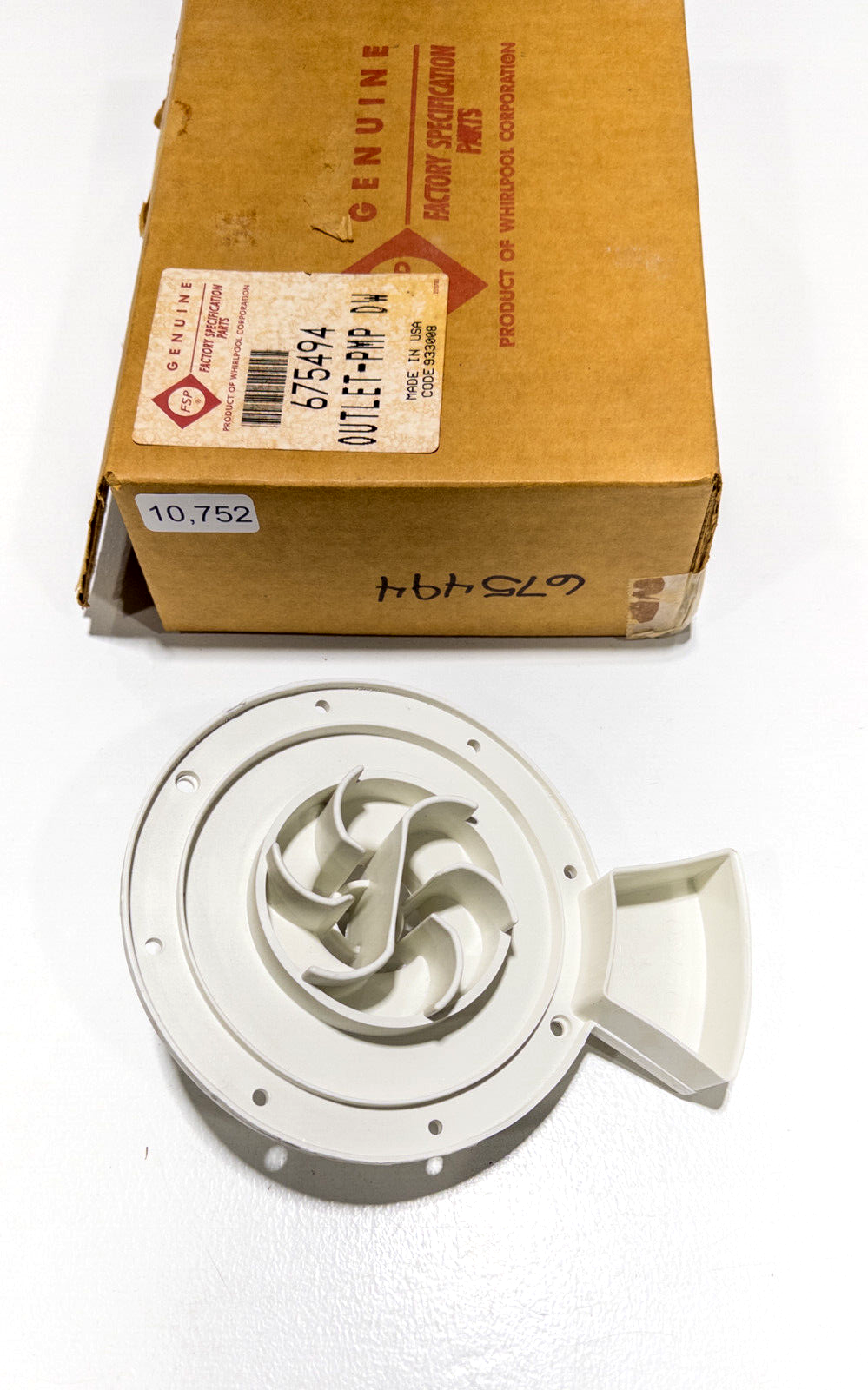 Whirlpool 675494 Dishwasher Outlet Pump with Gasket 302730 Replacement-image