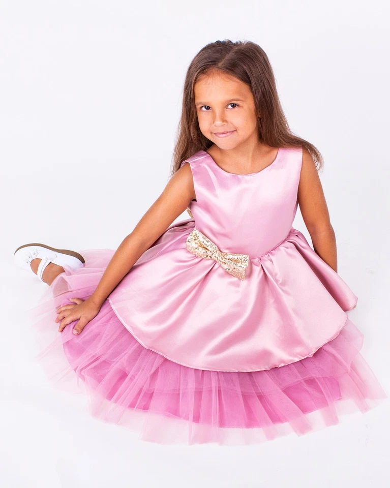 Vestido de Princesa Flor Niñas Fiesta Boda Dama de honor Cumpleaños Formal Niños Vestido Foto 4 de 4