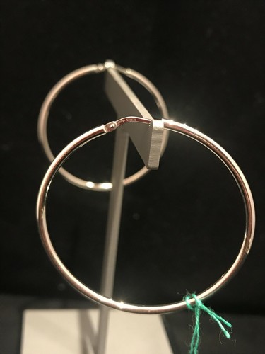Orecchini a cerchio in argento diametro 4 cm-Gioielleria Ottaviani Roma dal 1894 - Bild 3 von 3