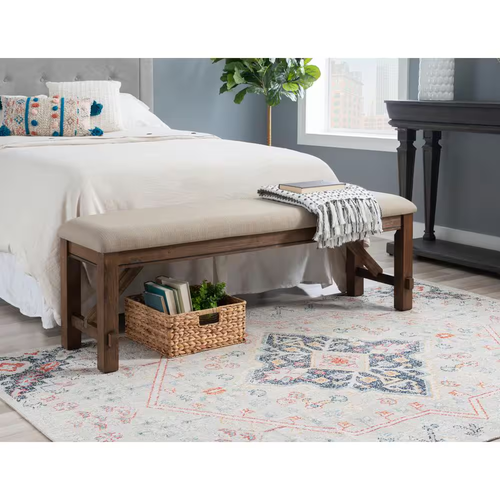 Rustic Umber Dining Bench NEW Wood Seat Farmhouse Style Kitchen Furniture - Picture 9 of 12
