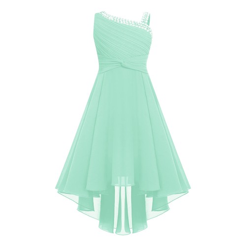 Kids Girls Ball Gown Asymmetrical-Hem Sparkly Twisted Dress Special Formal Knot - Picture 52 of 65