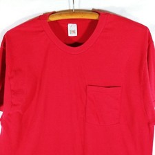 XL Pocket Tee Shirt Red Fruit Of The Loom Mens