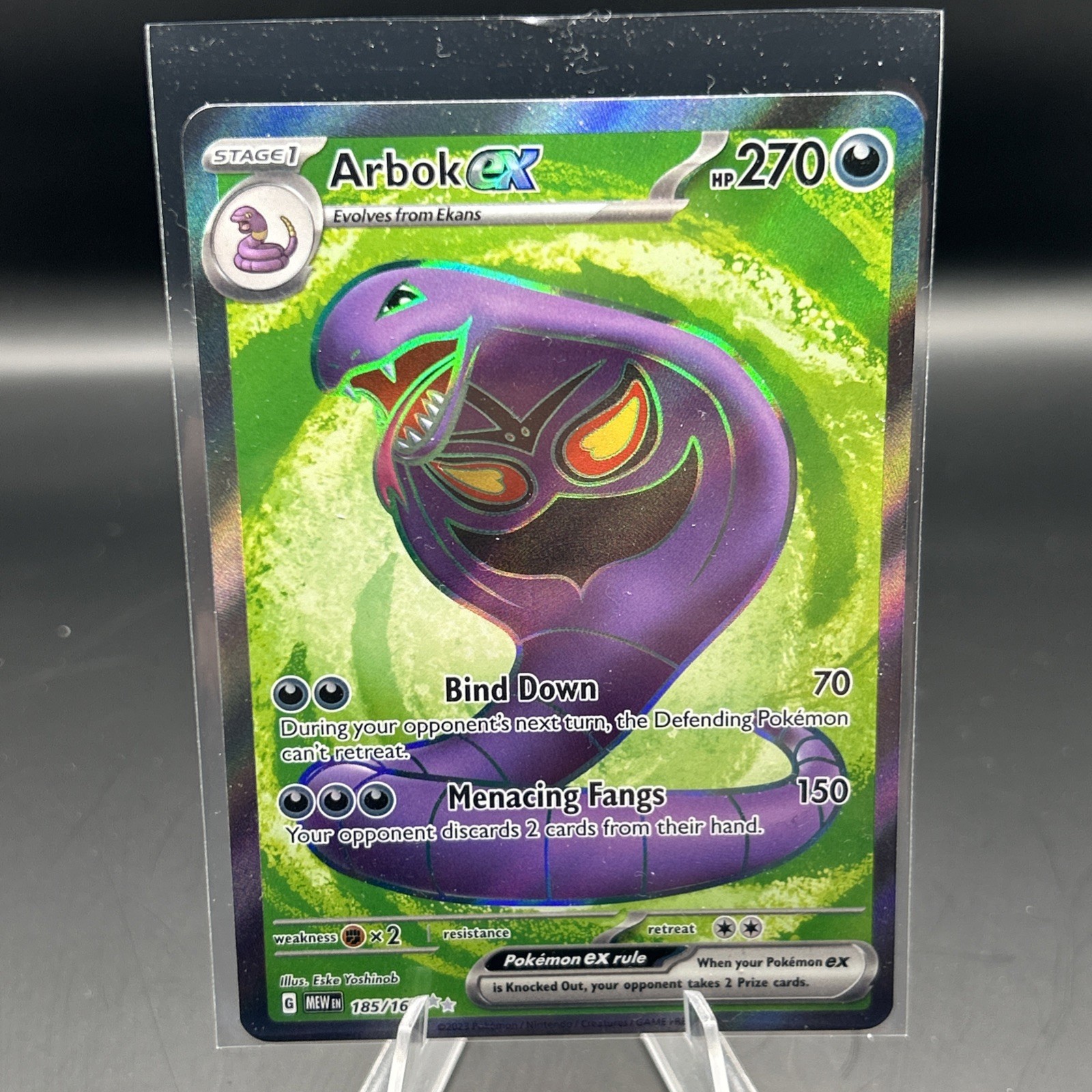 Pokémon TCG Arbok ex 185/165 Sv: Scarlet & Violet 151 Holofoil Ultra Rare