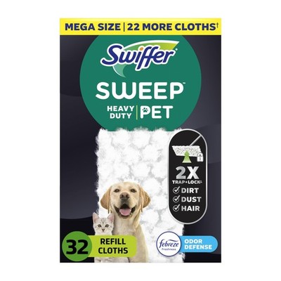 Sweep + Mop, Dry Pads Refill, Floor Cleaner for Dirt, 32 Count (Pack of 1)
