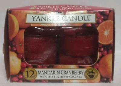 Yankee Candle Mandarin Cranberry Scented Tea Light Candles Open Box Of 9