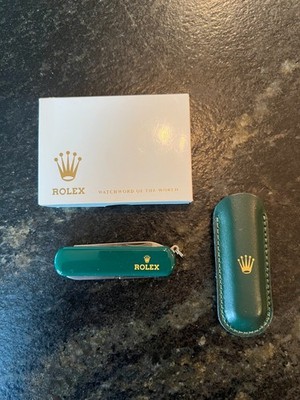 Rolex Wenger Esquire Swiss Army Knife   Unused   Green w/ Rolex Sheath