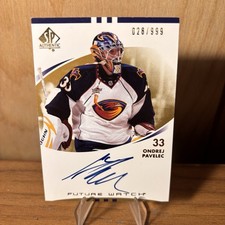 2007-08 SP Authentic Ondrej Pavelec Future Watch Auto /999 #198 Rookie UD RC