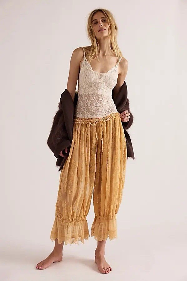 Free People Forever Young Burnout Pants Bloomer Pants XSmall Boho