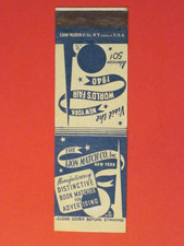 1940 New York World's Fair Matchbook Cover / Lion Match Co. Dark Blue 