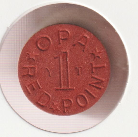 1944 US WWII OPA Red Ration Token YT Collectible WW2 Collection Old War Coin USA
