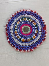 Kuchi Beaded Patch 5.5" Tribal Dance Belt Bra Supplies Few MISSING Beads 21630