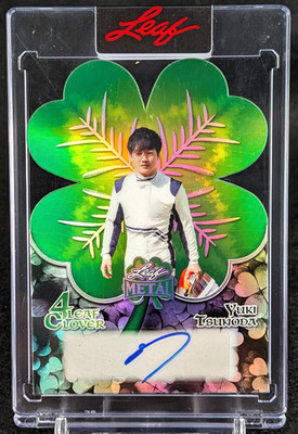 Yuki Tsunoda 2026 Leaf Metal St. Patrick's Day Autograph Card /10 Encased Auto